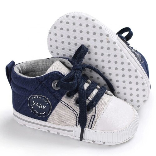 Infant Baby First Walker Girls Boys Canvas 0-18 months Toddler Shoes Size 1 2 3 - Picture 5 of 7