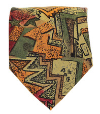 Vintage NWT NOS Florenzi Men's Necktie 100 Silk Print Abstract 57.5"x 3.5"