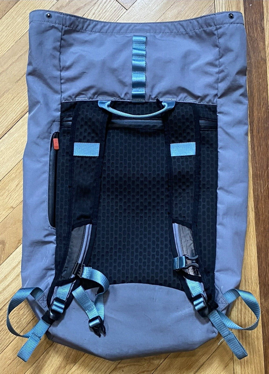 lululemon all day backpack ebay LULULEMON Run All Day Backpack | Light Blue / Black Straps