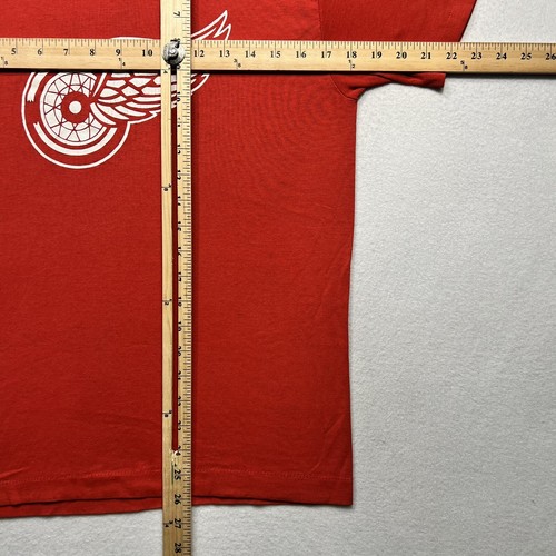 1980s Detroit Redwings T-Shirt Red VTG Single Stitch Sz M Soft Thin Clean Logo - Picture 4 of 9