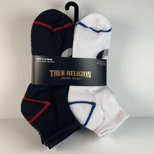 True Religion Brand Jeans 12 Pack Mens Socks Half Cushion Low Cuts