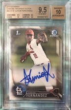 2016 Bowman Chrome Junior Fernandez  1st Bowman Auto BGS 9.5Q+