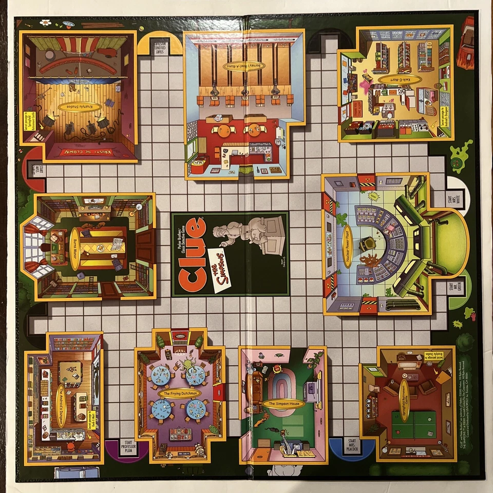 2000 The Simpsons Clue by Parker Brothers REPLACEMENT PARTS - Board + Pad - Image 2 of 3