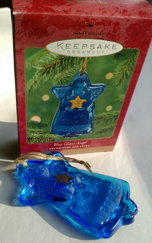 Ange En Verre Bleu | Étoile | Décoration Hallmark Keepsake