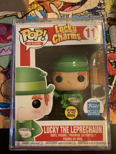 Funko Pop! Ad Icons #11 Lucky Charms the Leprechaun Funko Shop GITD W/Protector