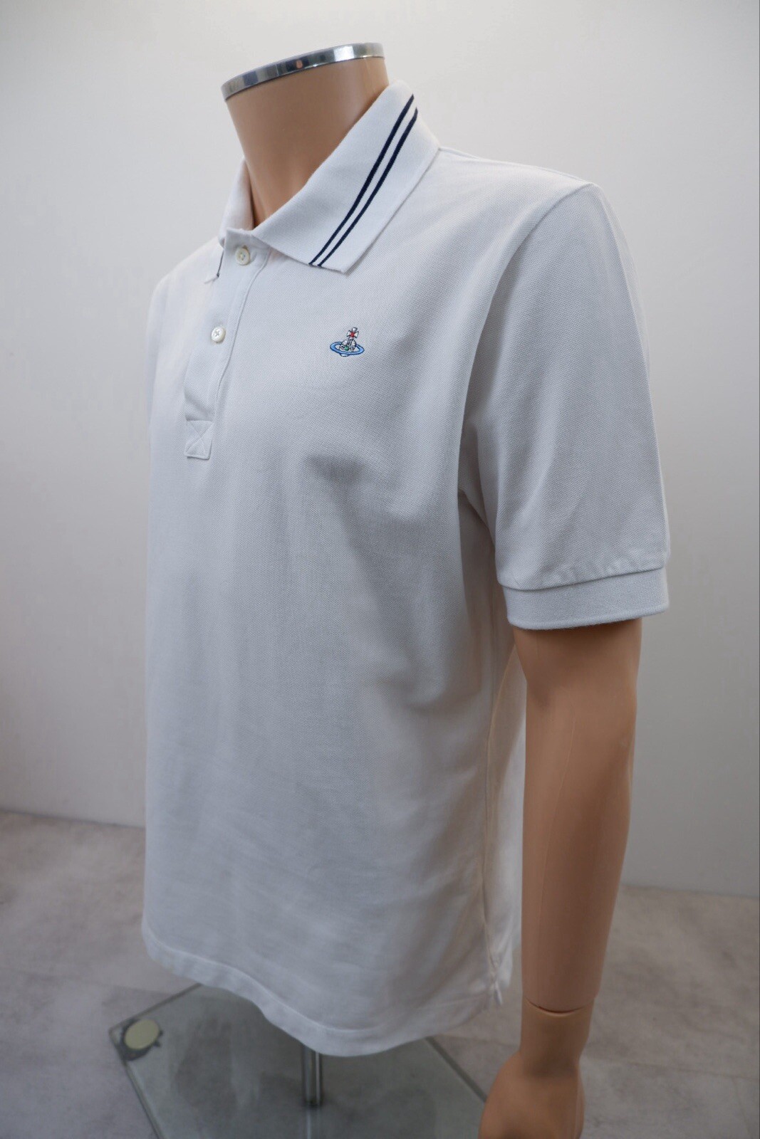 Vivienne Westwood Mens Collared Polo Top Size 2XL White Short