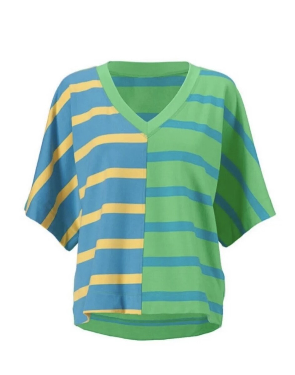 【COLOR iN ID】Stripe kaedil top Killer Embroidered Turtleneck (K2409LC019-LIGHT-GREEN)