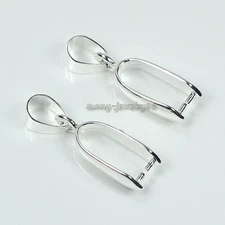 50pcs 24x7mm Large Pendant Pinch Bails Connectors Silver/Dull Silver/Gold Plated