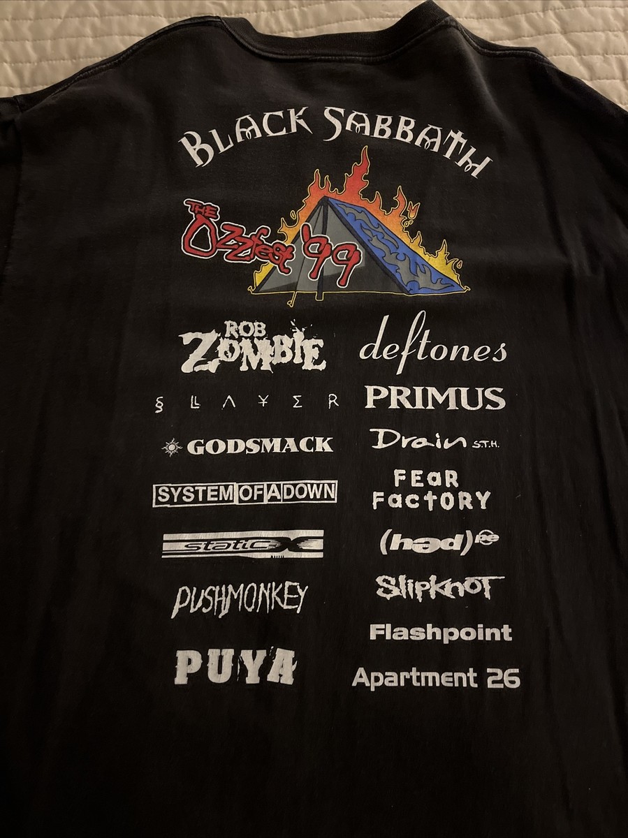 OZZFEST 1999 VINTAGE concert tour t-shirt XL Ozzy Black