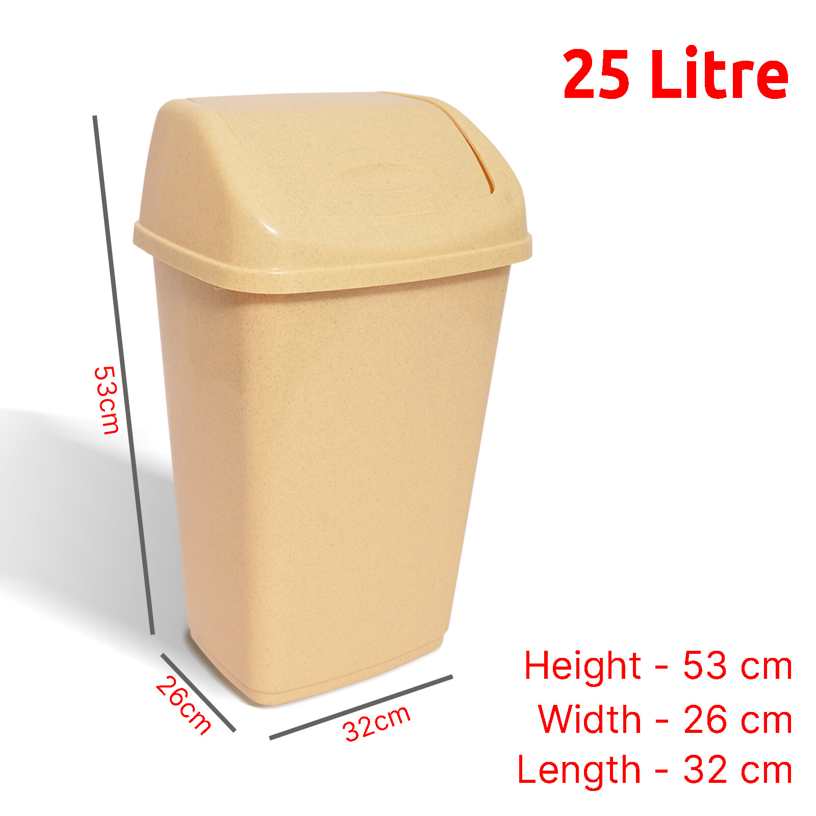 Swing Top Bin Plastic Rubbish Kitchen Waste Bins Office Home Dustbin 9