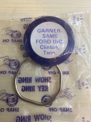 Vintage Ford dealship keychain Garner Sams Ford Inc Clinton, Tennessee NIP