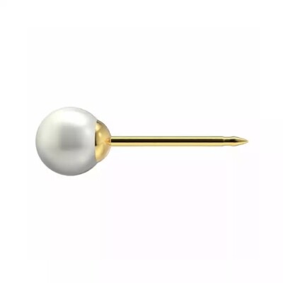 studex System75 Perlenohrring ohne Rand, Gold 5mm 1 Paar SILENCE gold plated #HH