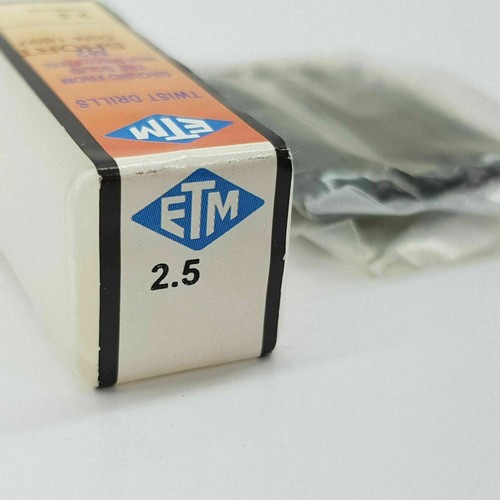 Lot of 50 ETM Twist Drills Bits HSS M2 Short DIN-1897 Ø 2.5 14x43mm 50Pcs - Picture 4 of 5