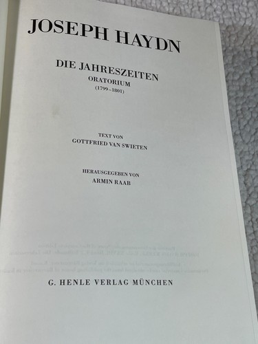 Joseph Haydn by Die Jahreszeiten 1799 G. Henle Verlag Hardcover Music Book - Picture 6 of 14