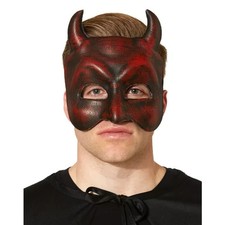 Adult Devil Halloween Mask   Hyde  EEK Boutique  Red  Black Horned