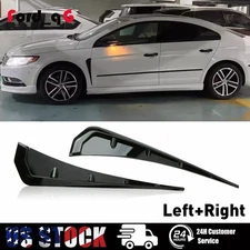 2* Universal Glossy Black ABS Side Fender Vent Air Wing Cover Body Moldings Trim