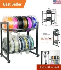 Durable 2-Tier Filament Storage Rack – Organizes Up to 12 Rolls for 3D Printing