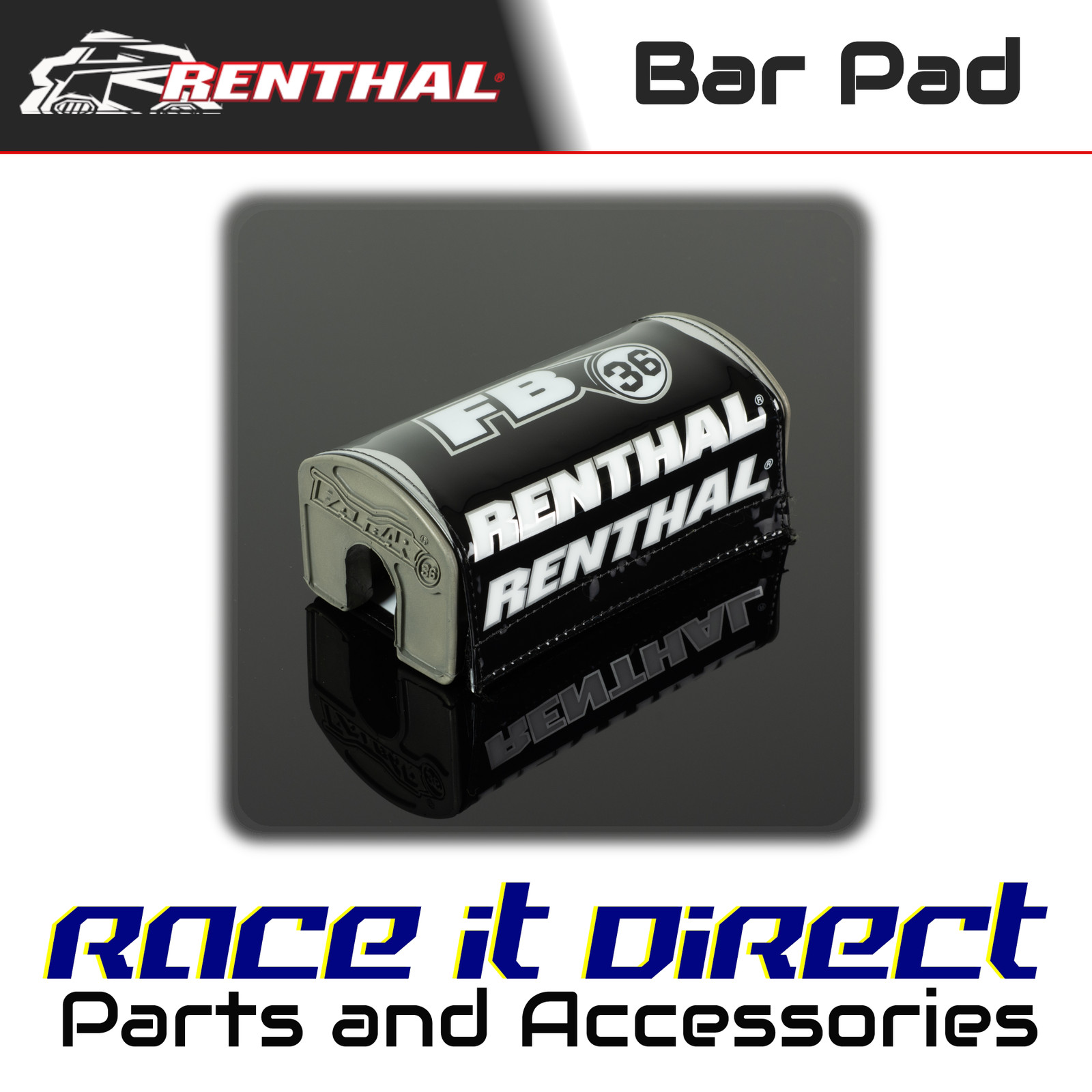 Renthal Barpad P341 Fatbar36 Blk Silver Wht P341