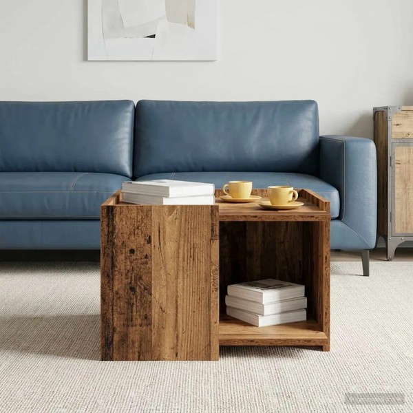 Couchtisch Altholz 50,5 X 50 X 33 Cm Holzwerkstoff-image