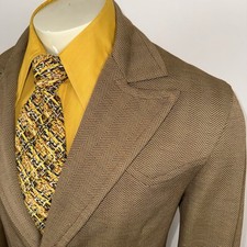 Vtg 70s Western Blazer Jacket Polyester Disco Dandy Leisure Suit Coat Mens 40