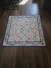 Vintage Flowers Hand Applique Show Displayed Quilt Coverlet w/provenance