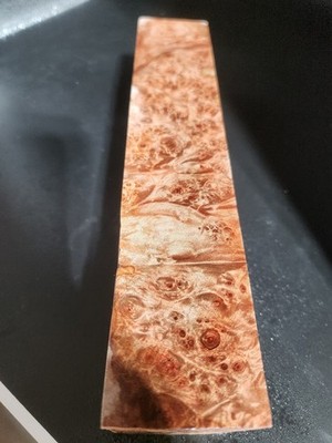 Gorgeous Stabilized Maple Burl Knife Handle Block   Wood Handles for Knives