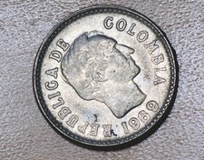 1969 Colombia 10 Centavos KM# 236
