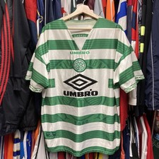 1997-99 Celtic Home Umbro Vintage Football Shirt Soccer Jersey XL
