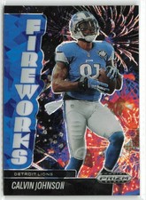 2025 Panini Prizm Black Fireworks Blue Ice Calvin Johnson #20 087/125 Detroit