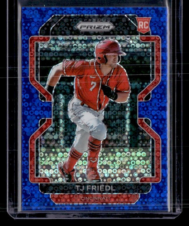 2022 Panini Prizm #200 TJ Friedl Blue Donut Circles Prizm SN,RC