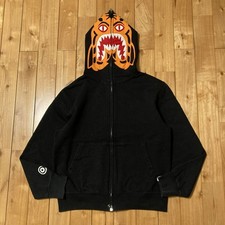 Vintage BAPE Tiger Full Zip Hoodie a bathing ape NIGO Black Size S