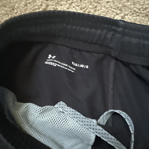 Under Armour Sweatpants Youth Boys Large Black Loose Fit Drawstrings Fleece Logo - Picture 3 of 4
