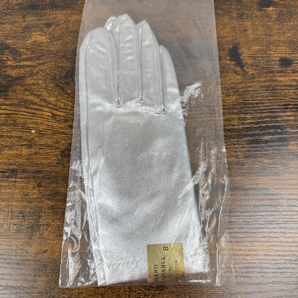 Новый винтажный Stetson 1960-х Серебряный платье перчатки размер 8 оригинальные документы - Изображение 4 из 4