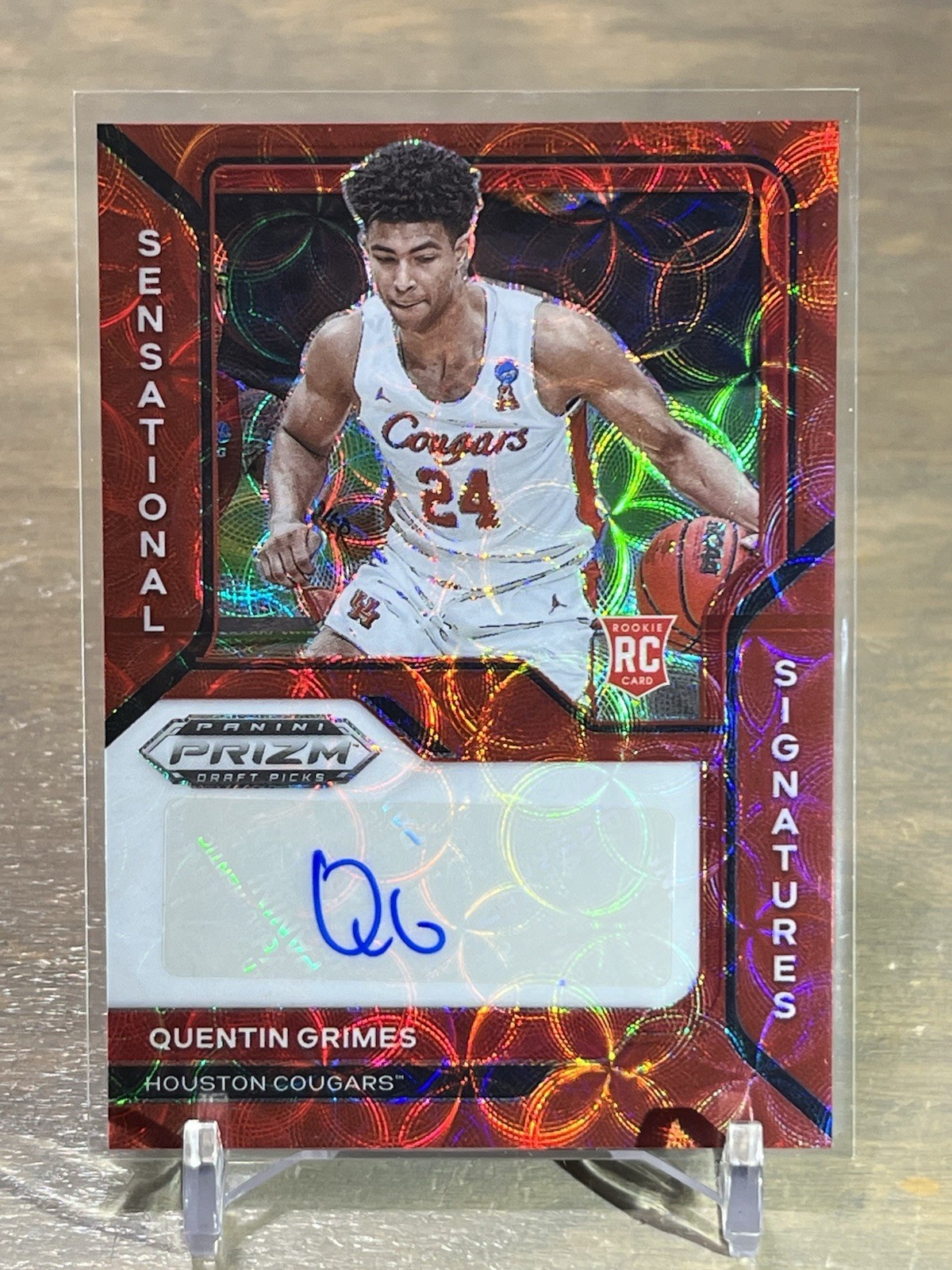 2021 Panini Prizm Draft Picks Quentin Grimes RC Choice Red Scope Prizm #/88 Auto