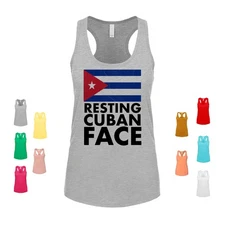 Resting Cuban Face flag patriotism culture heritage pride national Women's Tank