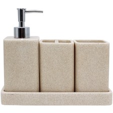 YMXYJM Bathroom Accessories Set, 4 Pcs Bathroom Accessory Set, Soap Dispenser, T