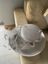Wide brimmed SILVER GREY Wedding Races Hat NEW Mother Of The Bride/Groom