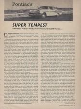 1958 Pontiac Super Tempest 395 A Pm Tri-power Magazine Road Test Article Ad 58 1958 Pontiac Super Tempest 395 A Pm Tri-power Magazine Road Test Article Ad 58