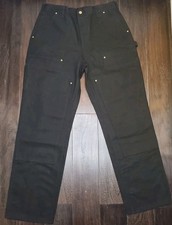 Carhartt Pants Mens 34x32 B01-BLK Loose Fit Made in USA Double Knee Utility