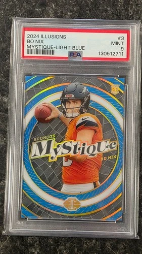 2024 PANINI ILLUSIONS BO NIX ROOKIE CARD MYSTIQUE LIGHT BLUE #D 225/299 PSA 9