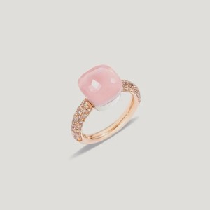 Authentic Lab Growne Beautiful Rose Quartz Ring 925 Sterling Silver Gold Plated Ring