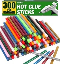 300 Pack Colored Hot Glue Sticks, 4" Long x 0.27" Diameter Mini Hot Glue Sticks, 0.14 per gallon