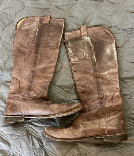 FRYE Riding Boots Melissa Button 2 Brown Soft Vintage Patina Leather Womens 9 B - Bild 2 von 8