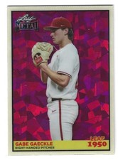 2026 Leaf Metal Gabe Gaeckle 1950 Leaf Base 50B-28 Pink Crystal 3/6