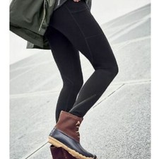 Athleta Black Leggings Ankle Zip - Hip Pocket Small Athleisure Workoutwear