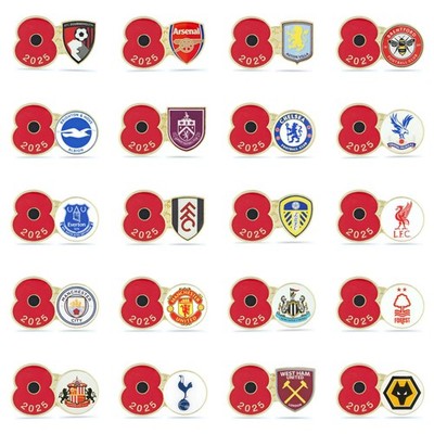 Premier League 2025 Poppy Football Pins Royal British Legion