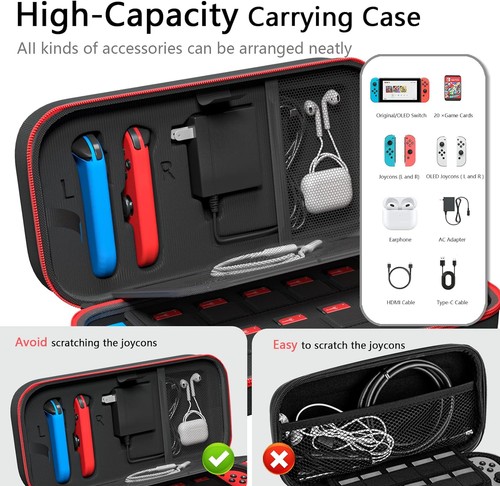 For Nintendo Switch & Switch OLED Hard Protective Carry Storage Case Cover Pouch - Picture 4 of 11