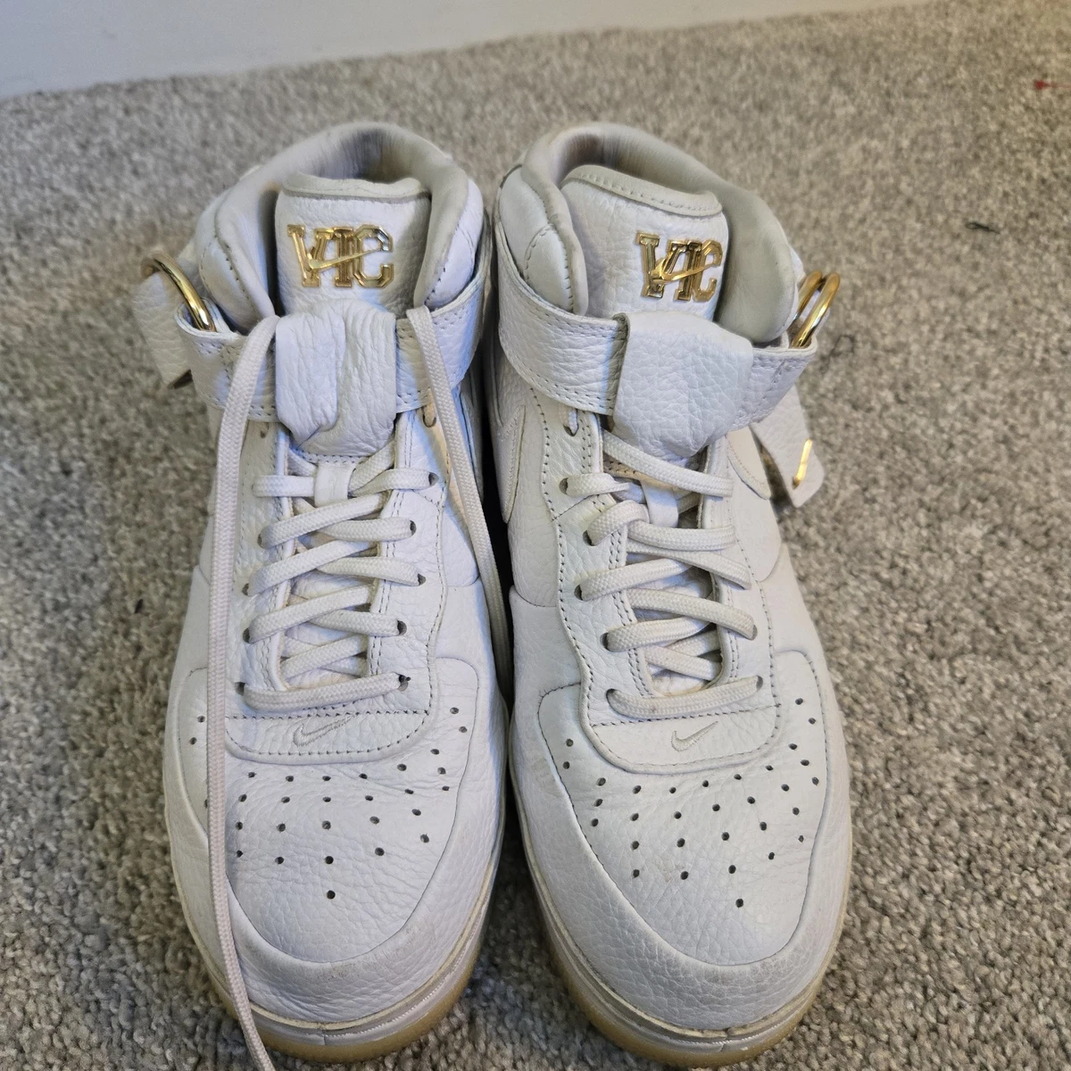 NIKE AIR FORCE 1 MID CMFT NEW SIZE 7.5 VICTOR CRUZ WHITE ICE GOLD AO9298 100 NIKE AIR FORCE 1 MID CMFT SIZE 9.5 VICTOR CRUZ-WHITE ICE  main image 3