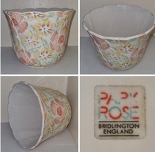Vintage Park Rose Bridlington England Floral Flower 14.5cm Planter Pot