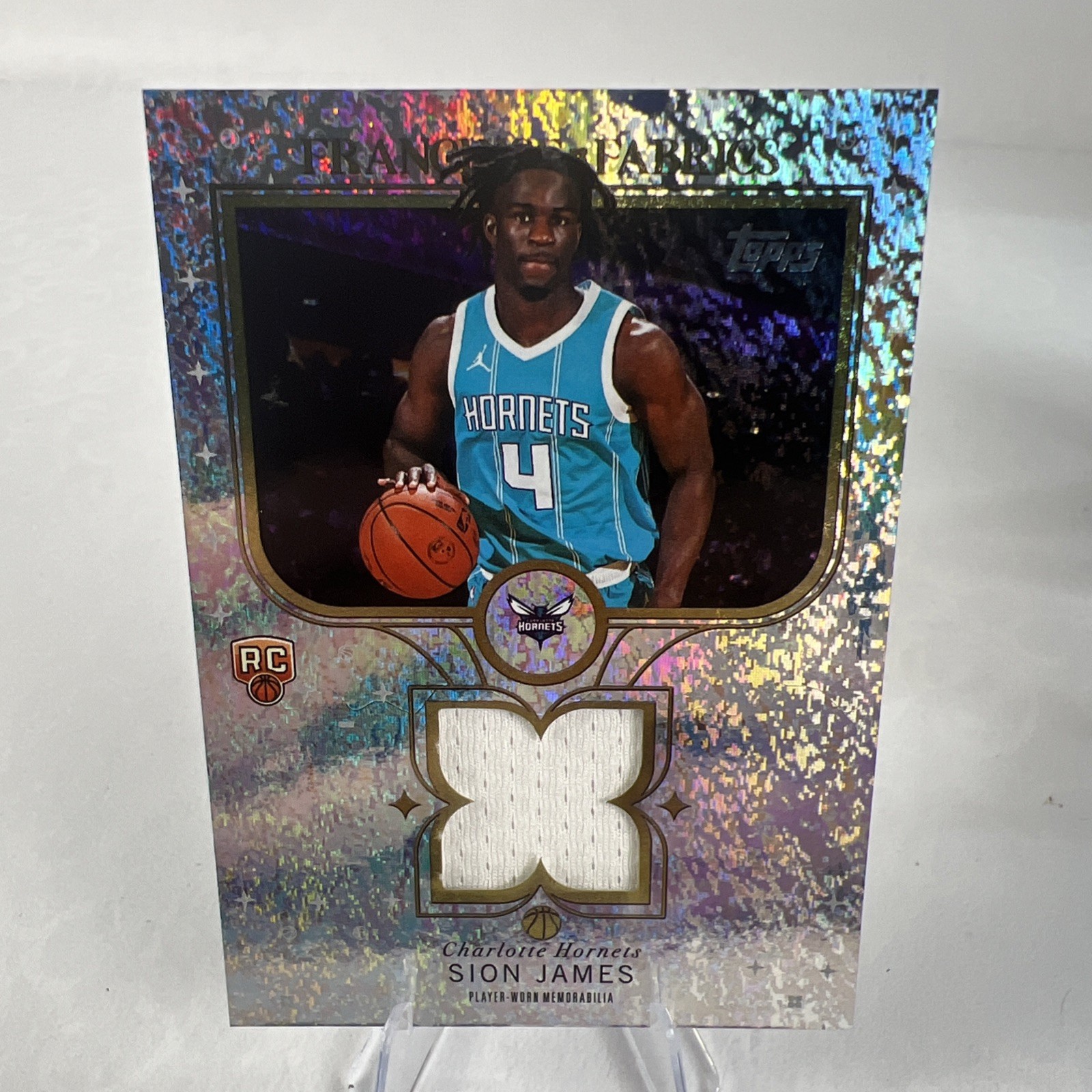 2025 Topps Sion James Franchise Fabrics Holo Foil #FF-SJ MEM RC Hornets